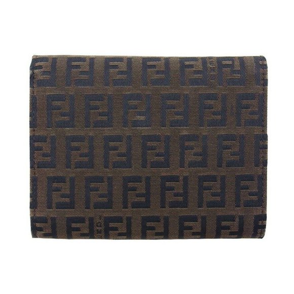 FENDI triple fold wallet Zucchino canvas x leather Authentic used - Picture 3 of 10